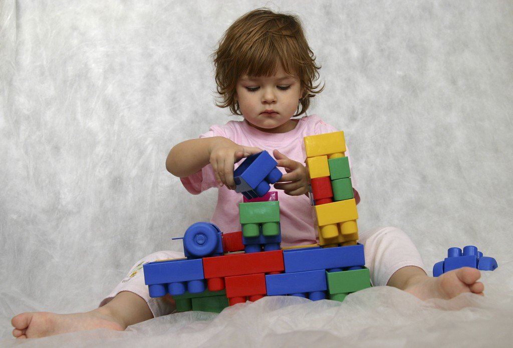 playing with blocks