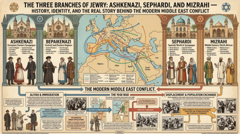 The Three Branches of Jewry: Ashkenazi, Sephardi, and Mizrahi — History, Identity, and the Real Story Behind the Modern Middle East Conflict
