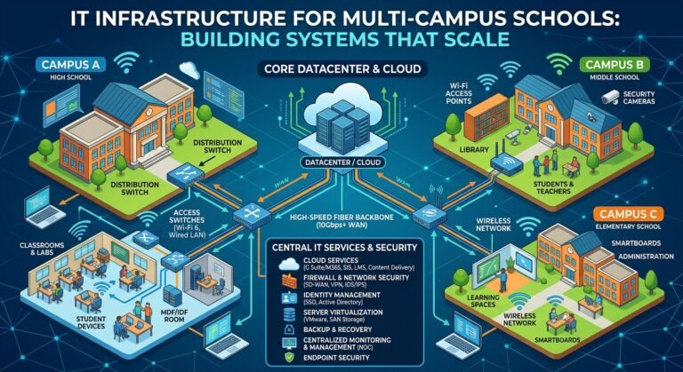 IT Infrastructure for Multi-Campus Schools: Building Systems That Scale