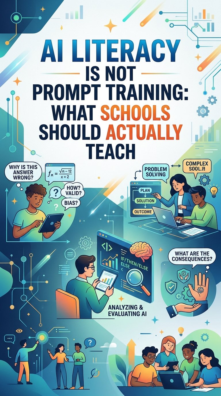 AI Literacy Is Not Prompt Training: What Schools Should Actually Teach