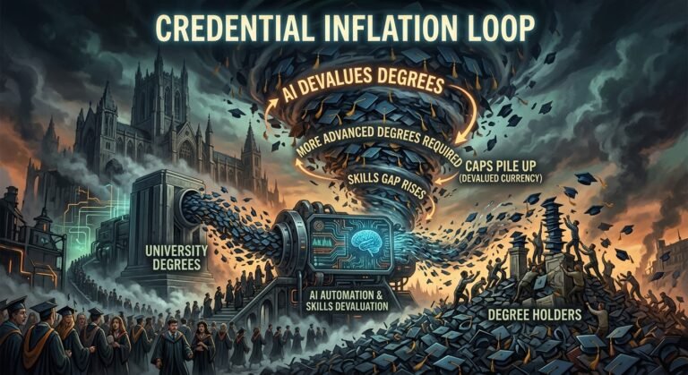 The Credential Inflation Loop: When AI Makes Every Degree Worth Less